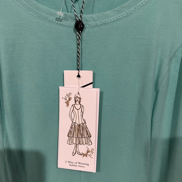 NWT Bubble Dress Aqua & Floral Size L - Picture 2 of 9